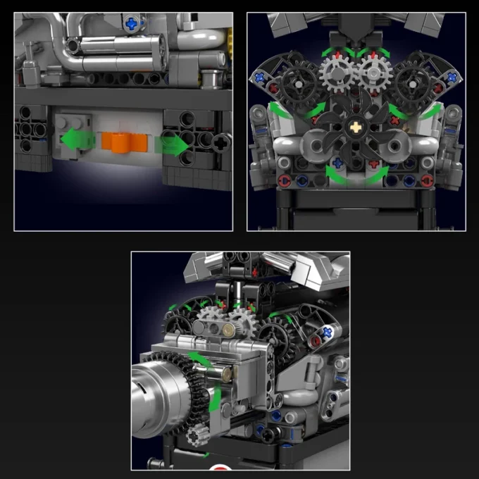 Mould King 10205 Motorised British Luxury V12 Engine Building Set - 733 pcs - Image 4