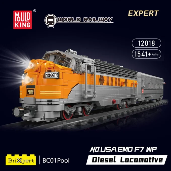 Mould King 12018 USA EMD F7 WP Diesel Locomotive - 1,541 Pcs - Image 3