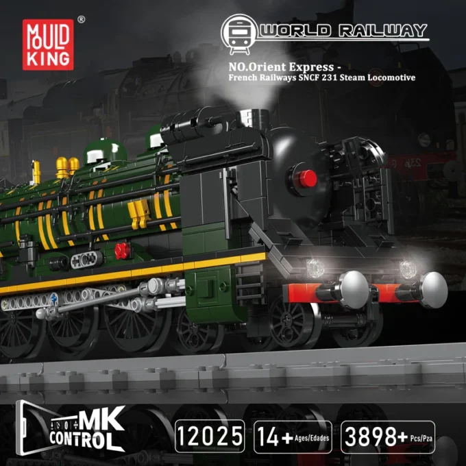 Mould King 12025 Orient Express SNCF 231 Steam Locomotives Building Set - 3,898 PCS - Image 2