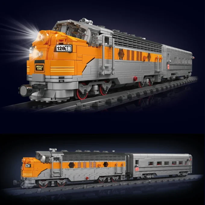 Mould King 12018 USA EMD F7 WP Diesel Locomotive - 1,541 Pcs - Image 4