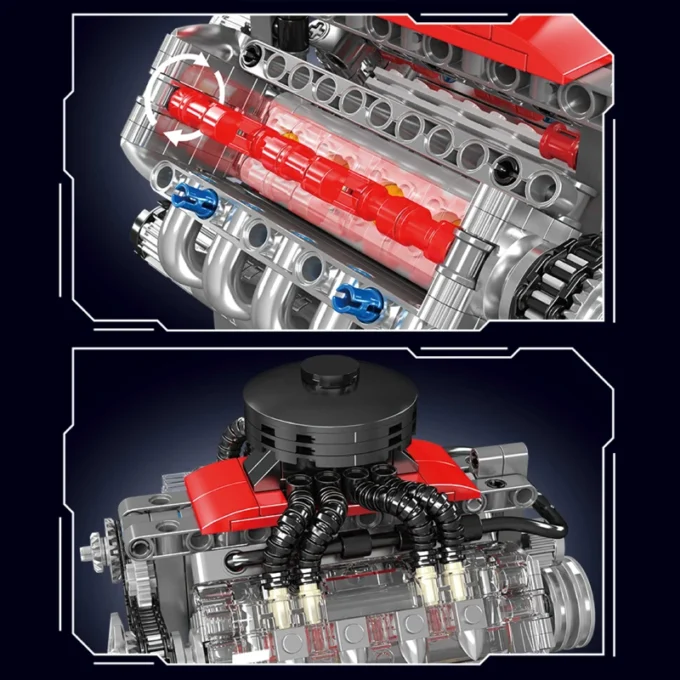 Mould King 10171 Chevy LSX454 Motorized V8 Engine Building Set - 487 - Image 5