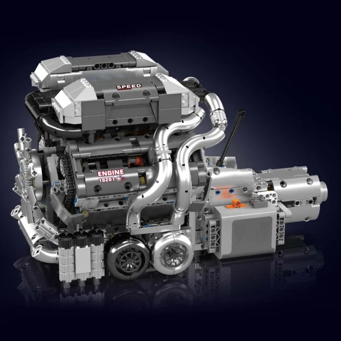 Mould King 10201 Motorised Hypercar W16 Engine & Gearbox Building Set - 2,024 Pcs - Image 2